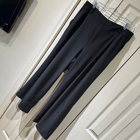 Gap GapFit Black High Rise Runaround Wide Leg Trousers Lightweight Elastic Waist - Picture 4 of 12